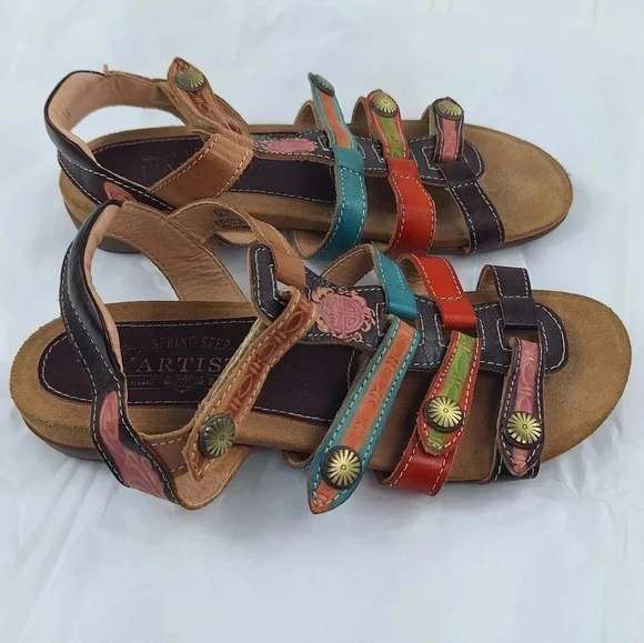 L'ARTISTE Spring Step Gipsy Multicolor Genuine Leather 36 (US 5 1/2 to 6)Sandals - Picture 5 of 12